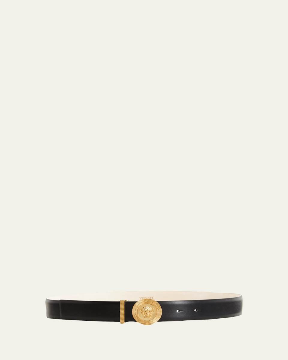 Medusa Coin Leather Belt